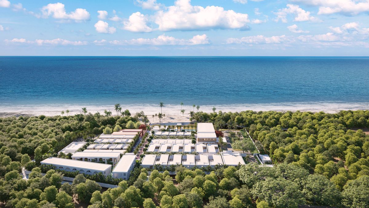 Aerial view of Cora Beach Resort, Sabah